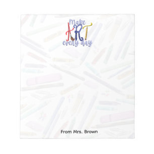 School supplies Art teacher notepad