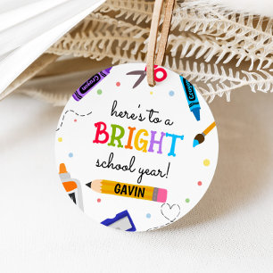 School Supplies Bright School Year Round Favour Tags