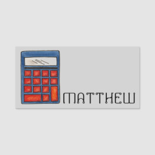 School Supplies Calculator Math Teacher Tutor Name Tag