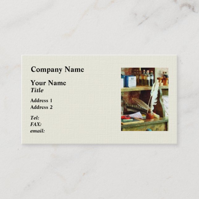 School Supplies in General Store Business Card (Front)