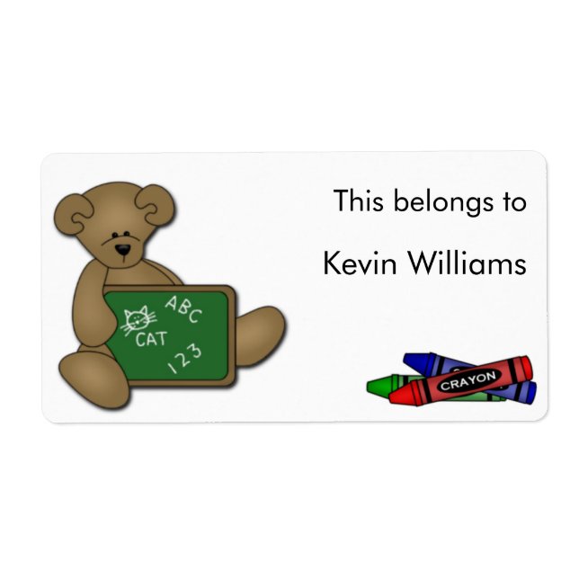 School Supplies Labels (Front)