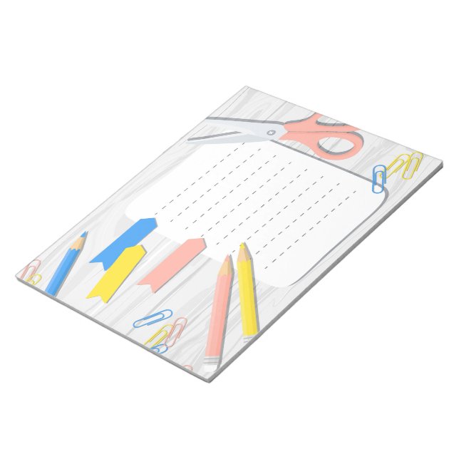 School Supplies Notepad – Lined Stationery (Angled)
