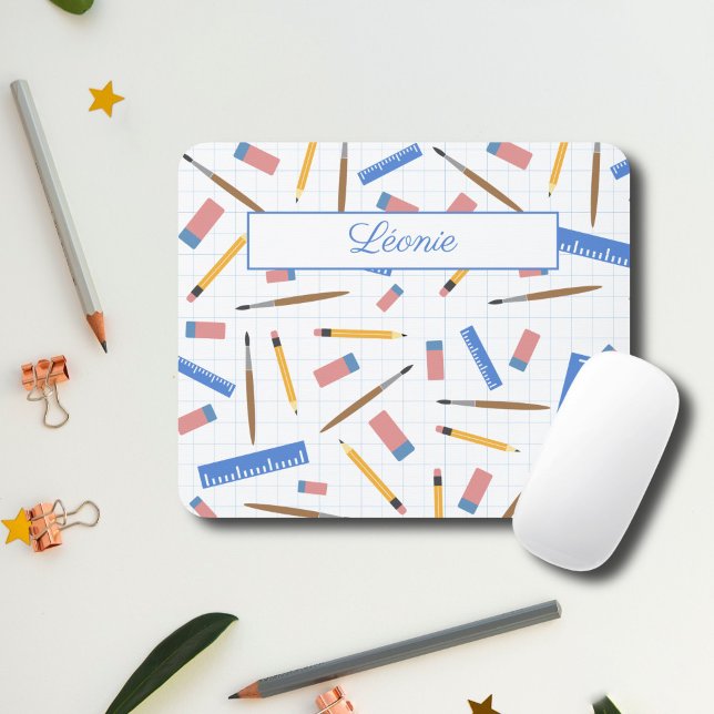 School Supplies Pattern Mouse Pad (School Supplies Pattern Mouse Pad)
