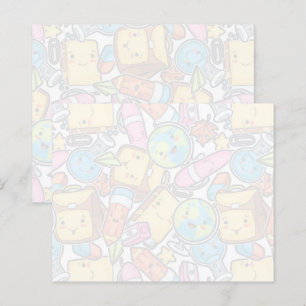 School Supplies Pattern Post-it Notes