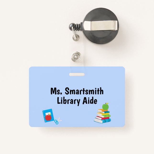 School Supplies Teacher Aide Grade Department ID Badge (Back with Retractable)