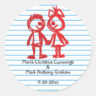 School Sweethearts Wedding Sticker