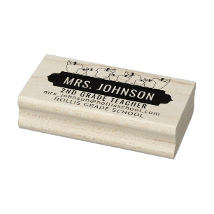 School Teacher - Apple Design Rubber Stamp