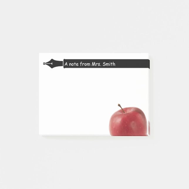 School Teacher Apple & Pen Post-it Notes (Front)