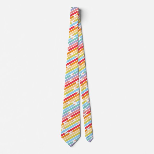 School Teacher Appreciation Coloured Pencils Tie (Front)