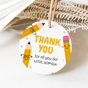 School Teacher Appreciation Thank You Round Favour Tags