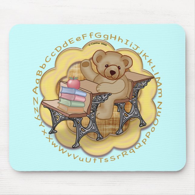 School Teacher Bear Mouse Mat (Front)