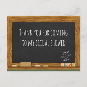 School Teacher Bridal Shower Thank You Postcard