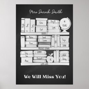 School teacher class book pocket folder iPad pro Poster