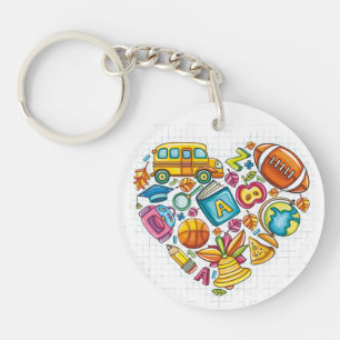 School Teacher Customised Keychain - See Back