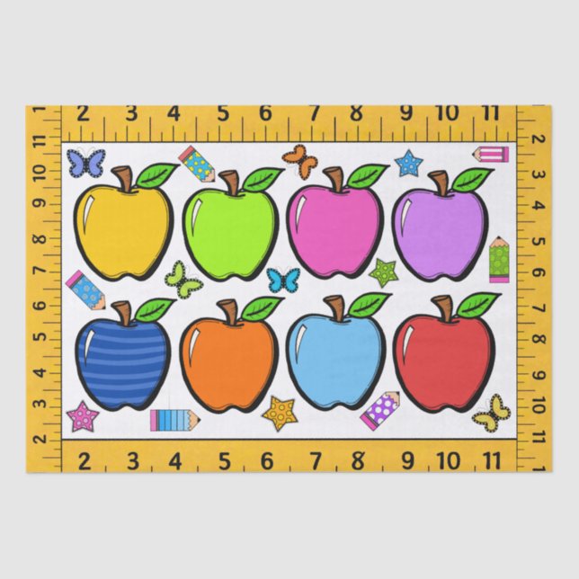 School Teacher Cute Gift Wrap Tissue Paper (Front)