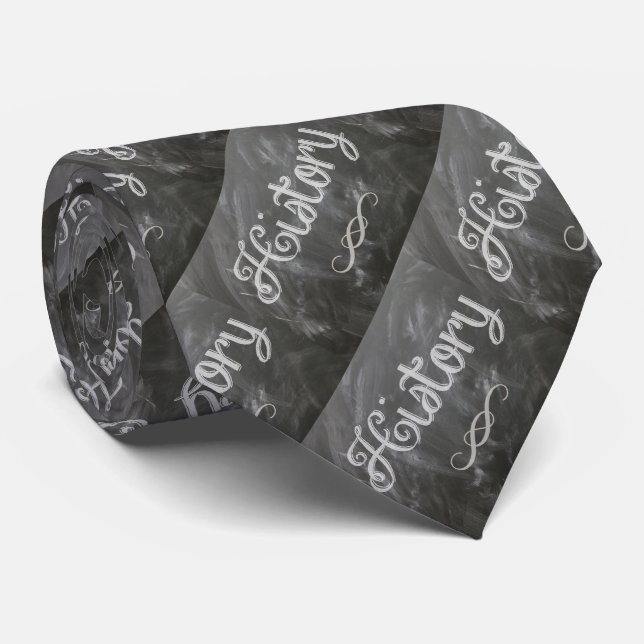 School Teacher History Blackboard Chalk Necktie (Rolled)