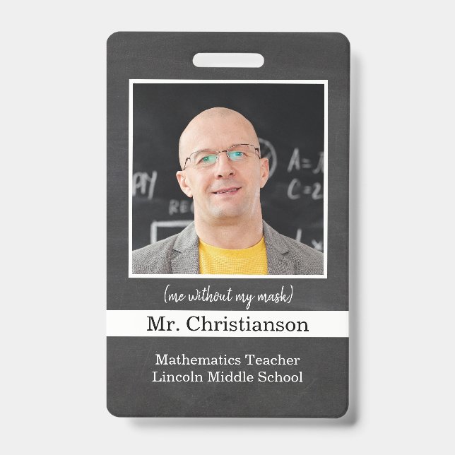 School Teacher Identification Badge customise ID Badge (Front)