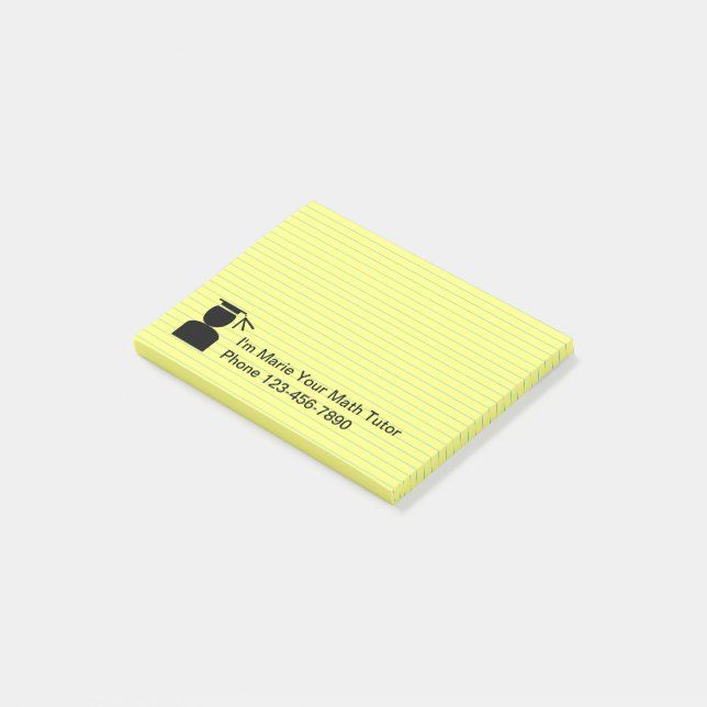 School Teacher Math Tutor Theme Post-it Notes (Angled)