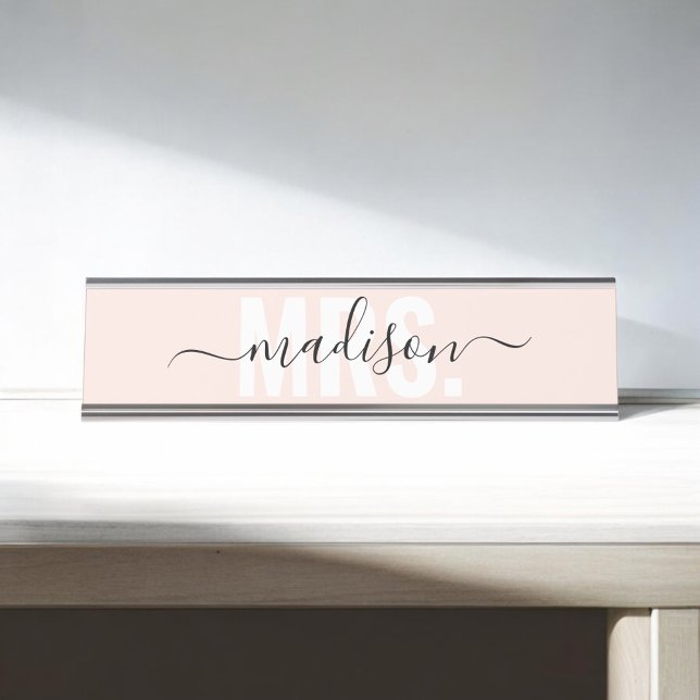 School Teacher Mrs Calligraphy Desk Name Plate (Creator Uploaded)