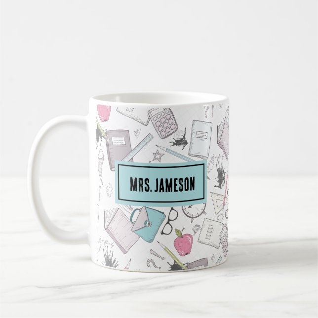 School Teacher Name Coffee Mug (Left)