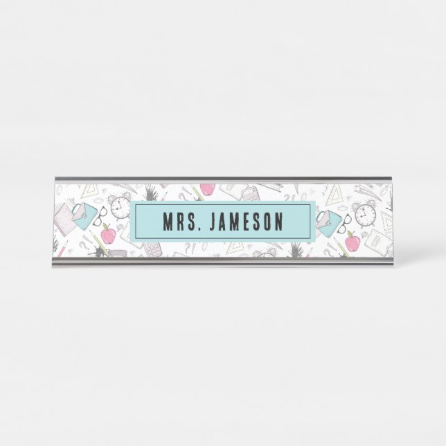 School Teacher Name Desk Name Plate (Front)