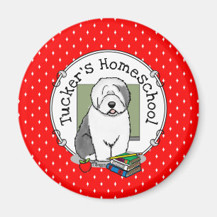 School Teacher Old English Sheepdog (Gray 1) Cute Magnet