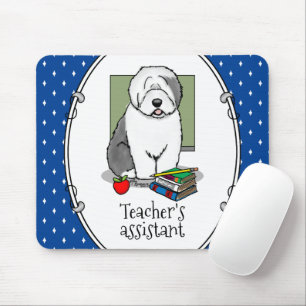 School Teacher Old English Sheepdog (Gray 1) Cute Mouse Mat