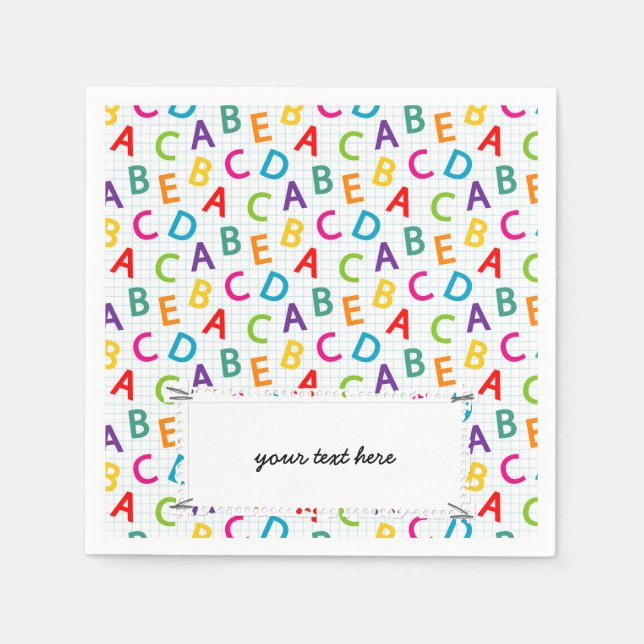 School Teacher Pattern Colourful Napkin (Front)