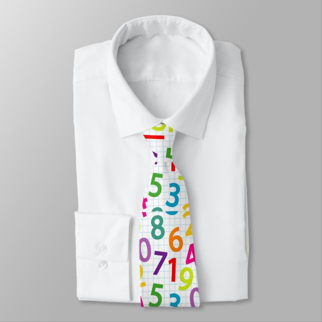 School Teacher Pattern Colourful Tie (Tied)