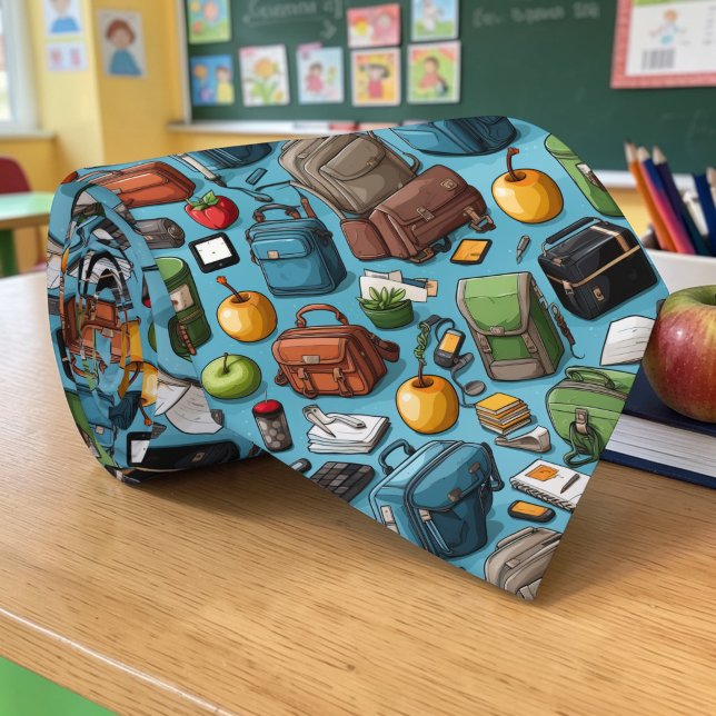 School Teacher Pattern Necktie Tie (Creator Uploaded)