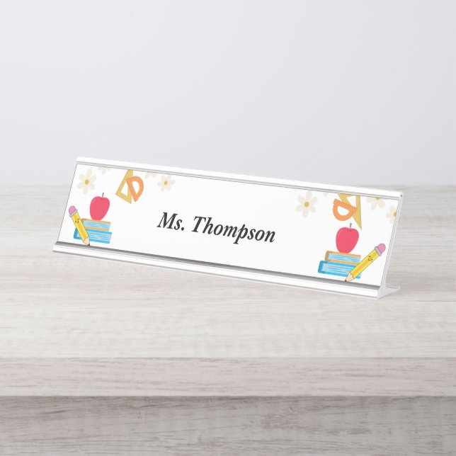 School Teacher Personalised Desk Name Plate (Front)