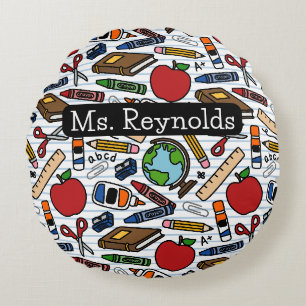 School Teacher Round Cushion