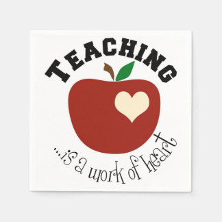 School Teacher`s White Cocktail Paper Napkins