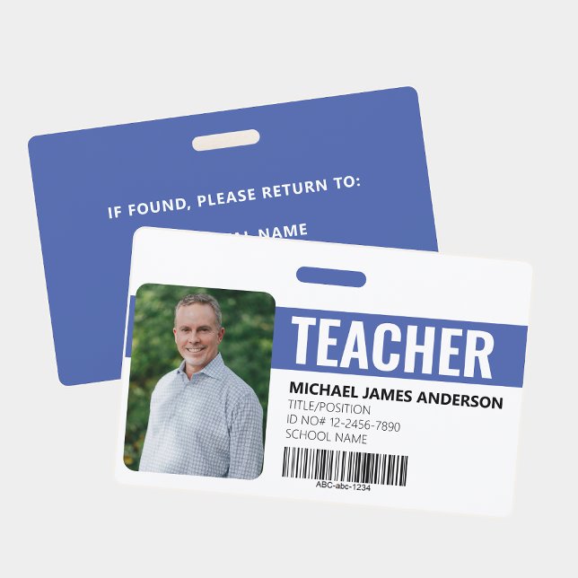School Teacher School ID Badge (Teacher ID Badge)