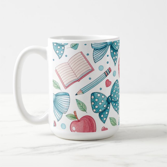 School Teacher/ Student Coquette Bows Coffee Mug (Left)