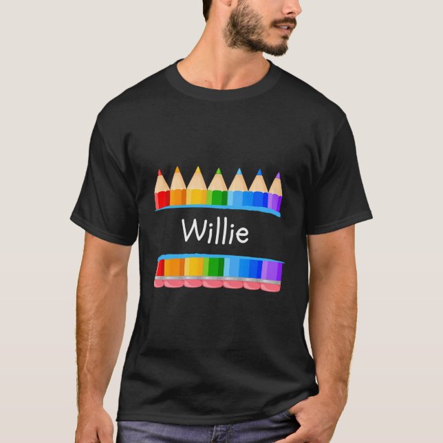 School Teacher Student Name Willie Kindergarten Ta T-Shirt (Front)