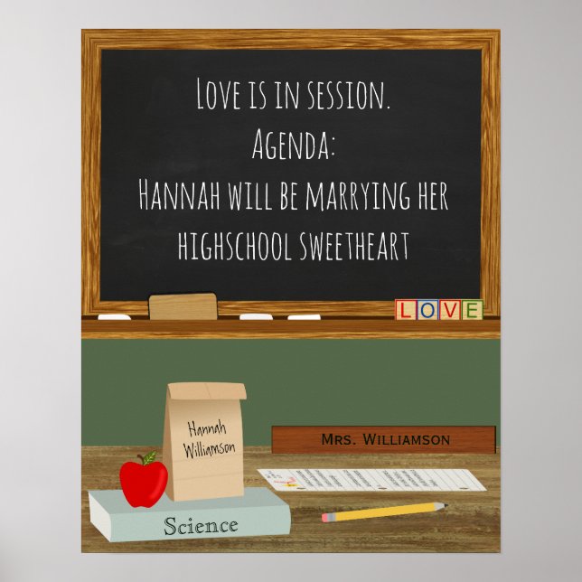 School Teacher Theme Bridal Shower Poster (Front)