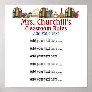 School Teacher's Classroom Rules #3  by SRF Poster