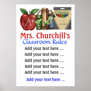 School Teacher's Classroom Rules . by SRF Poster