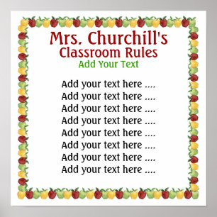 School Teacher's Classroom Rules by SRF Poster