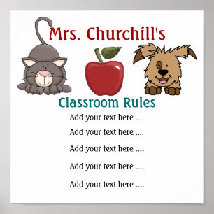 School Teacher's Classroom Rules LG. by SRF Poster