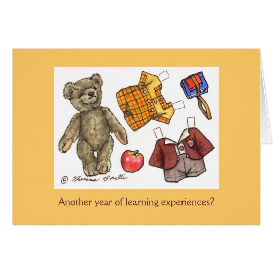 school teddy birthday card