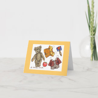 school teddy note card