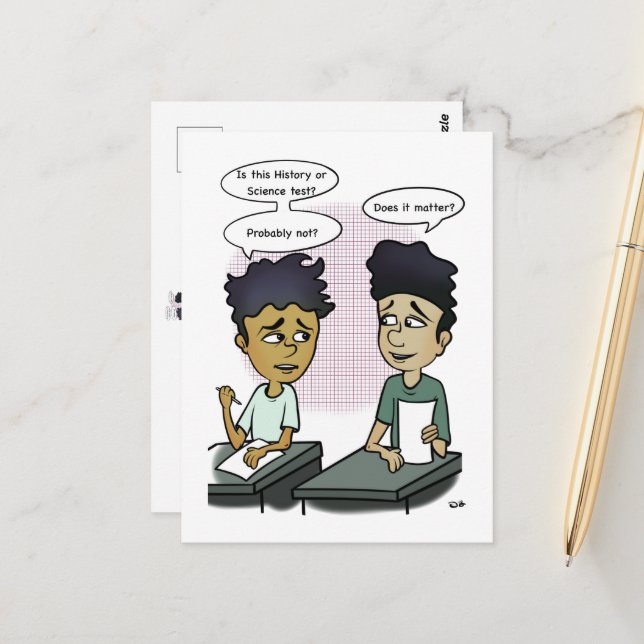 School Test Funny Postcard (Front/Back In Situ)