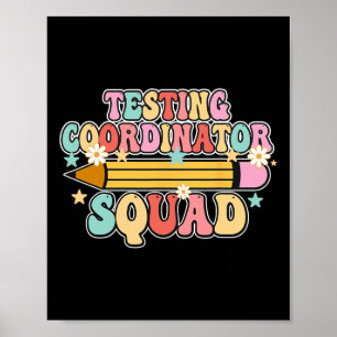 School Testing Coordinator Squad Retro Back To Sch Poster