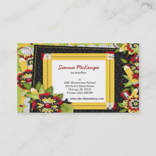 School theme business card