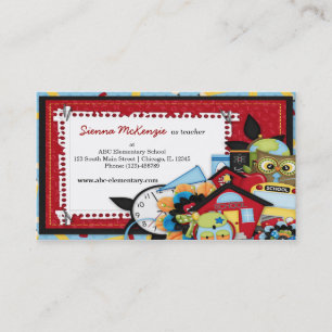 School theme business card