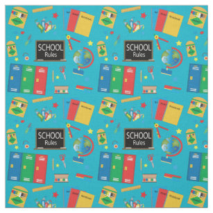 School Time   Changeable Background Colour Fabric