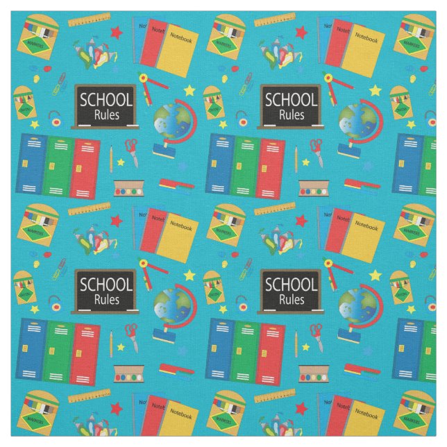 School Time | Changeable Background Colour Fabric (Swatch)