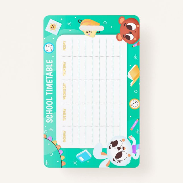 School timetable ID badge (Back)